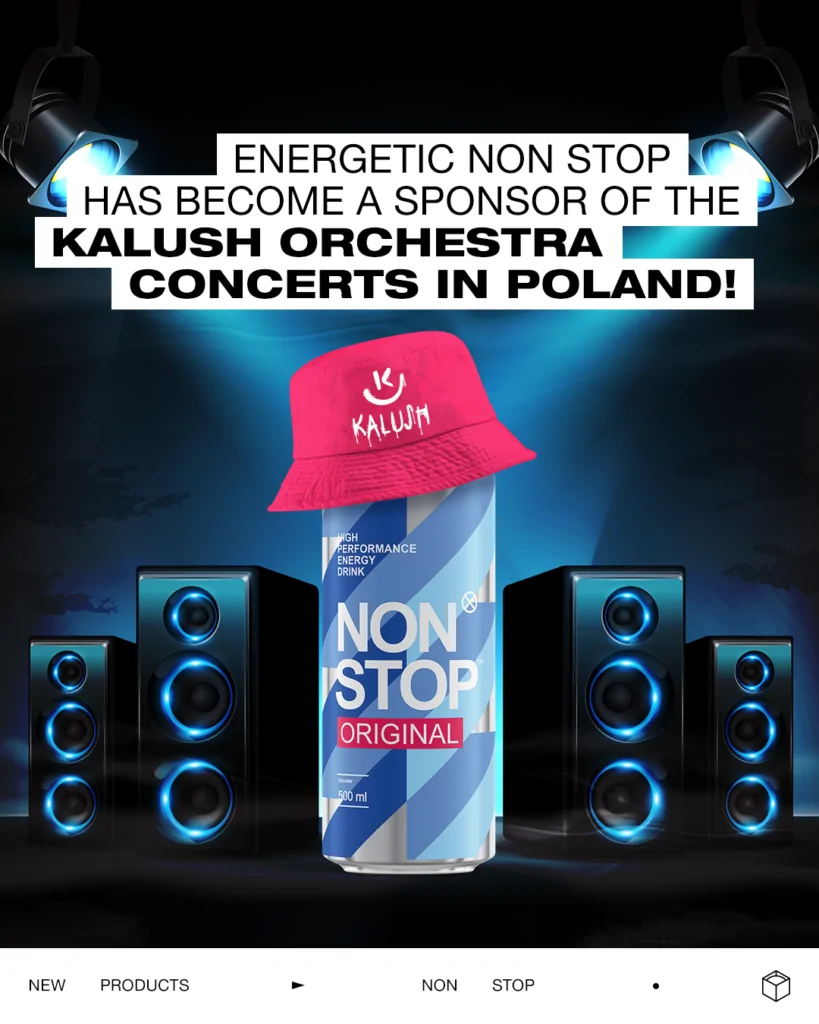 Енергійний NON STOP™ став спонсором концертів Kalush Orchestra у Польщі